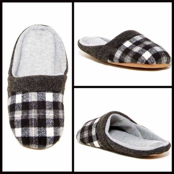 CUDDLE DUDS COZY PLAID SLIP-ON SLIPPERS FLATS - Picture 5 of 7